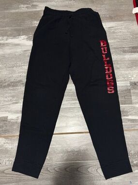 Black Sweatpants with Red "BULLDOGS" Side Graphic
